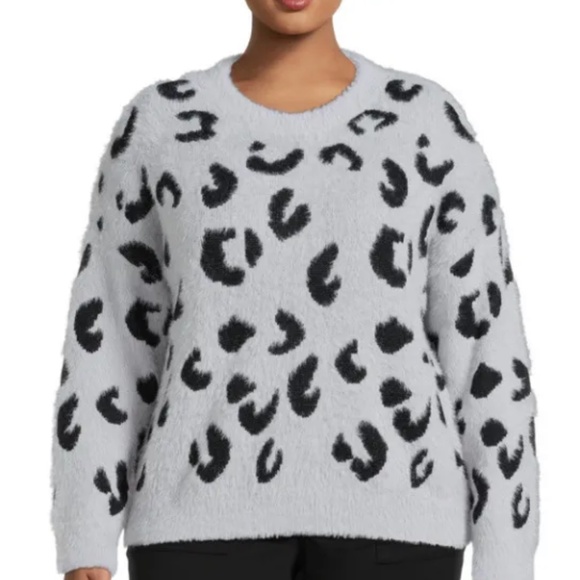 Debut Sweaters - Dreamers by Debut Plus Gray Leopard Soft Cozy Sweater 3X NEW